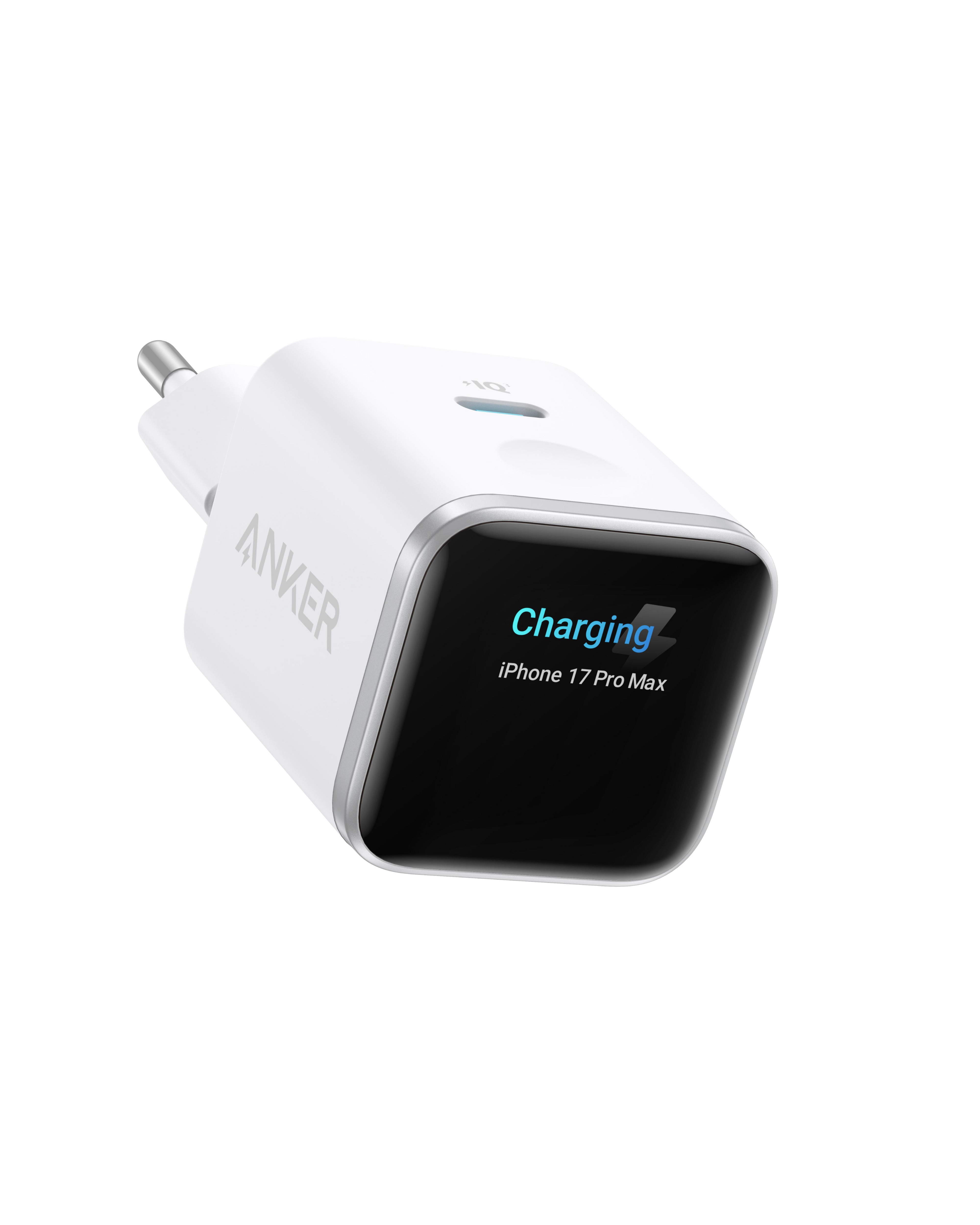 Anker Nano Ladegerät (45W, Smart Display) ActiveShield 5.0, GaN, Polarweiss A121DG21