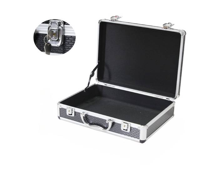 Boîte à outils portable en métal aluminium, grande boîte à outils robuste et sécurisée, boîte organisatrice de pièces, valise à outils multi-usages pour ouvriers avec serrure