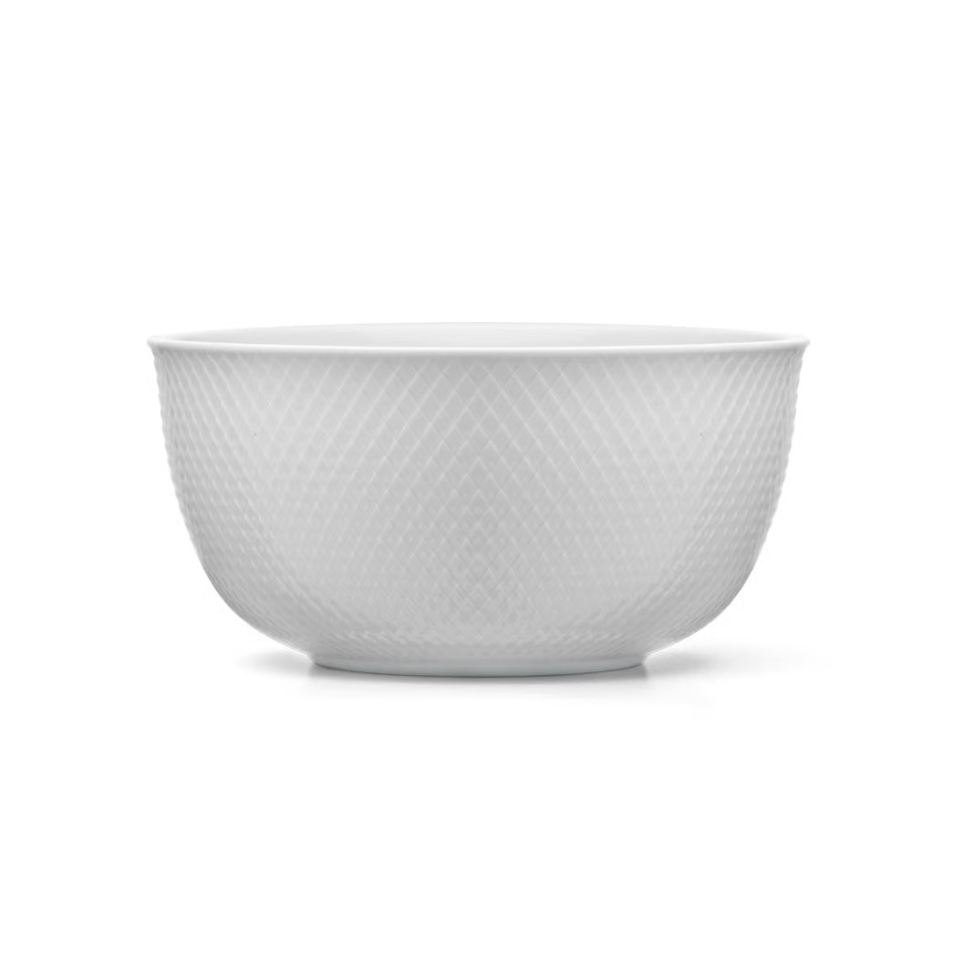 Lyngby Porcelæn Rhombe serveerschaal wit Ø22 cm