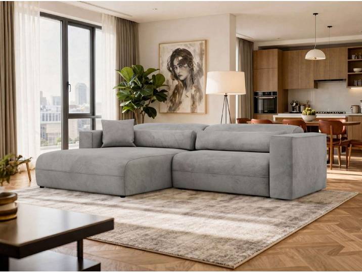 MKS MÖBEL Ecksofa PAZURRO L, Wellenfeder, lose Kissen, L-form Wohnlandschaft, Seitenauswahl, Ecksofa Breite 288 cm