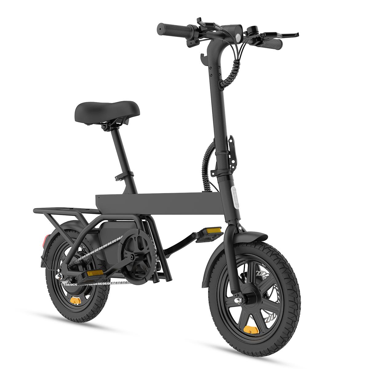 B20 MINI Klappbares Elektrofahrrad für den Stadtverkehr, 36 V / 7,8 Ah, Scheibenbremsen vorne und hinten, maximale Traglast 120 kg, schwarz