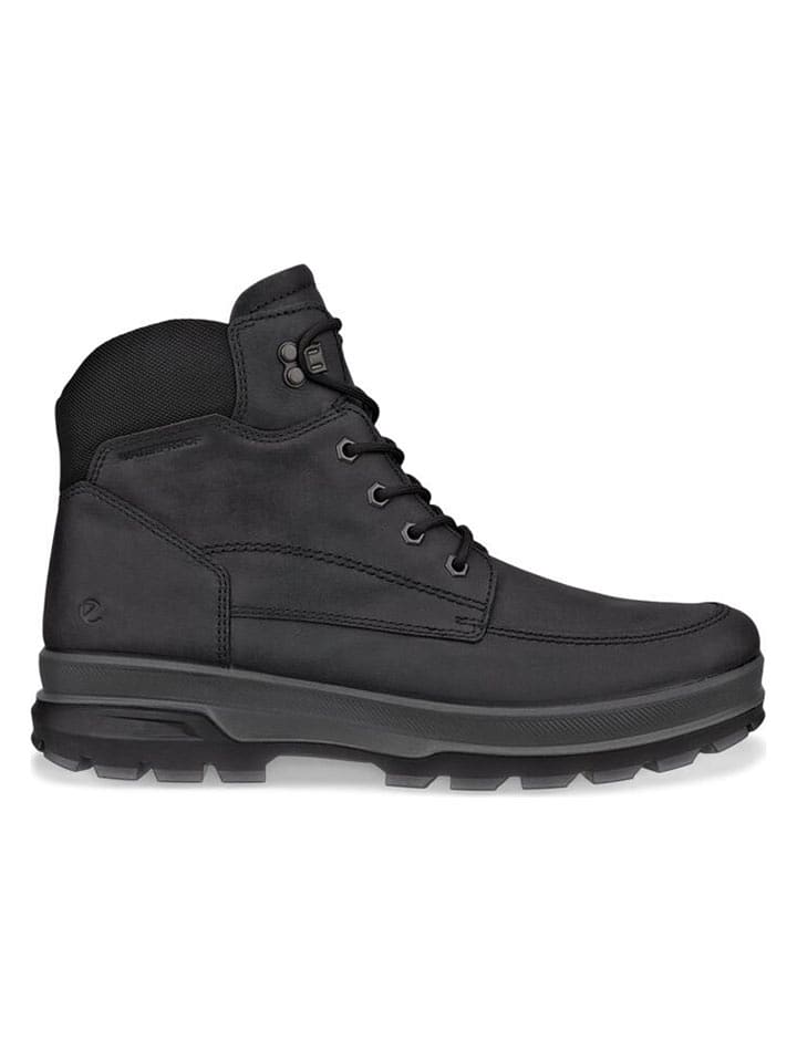 Ecco Leder-Boots "Rugged Track" in Schwarz - 45