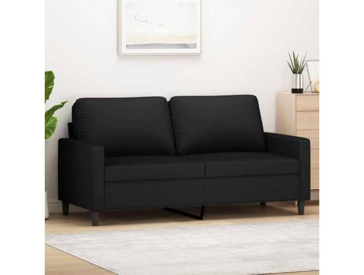 HEFZGDB 2-Sitzer Sofa 140 cm Samt Schwarz Modernes Metallgestell Wohnzimmer Sitzmöbel Bequem Polsterung Luxuriöser Stoff Hingucker Stabilität Robust Entspannen