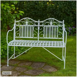 HTI-Living, Gartenbank, Gartenbank Creme Metallbank Celia