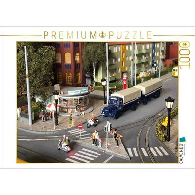 CALVENDO Puzzle Eine belebte Kreuzung in den 50er Jahren | 1000 Teile Lege-Größe 64x48cm Foto-Puzzle für glückliche Stunden, Sonstige von , Calvendo