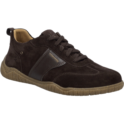 Sneaker JOSEF SEIBEL "Wallace 07", Herren, Gr. 47, braun (chocolate), Veloursleder, Schuhe Sneaker, Schnürschuh, Halbschuh mit Ziernähten, Weite G (=weit)