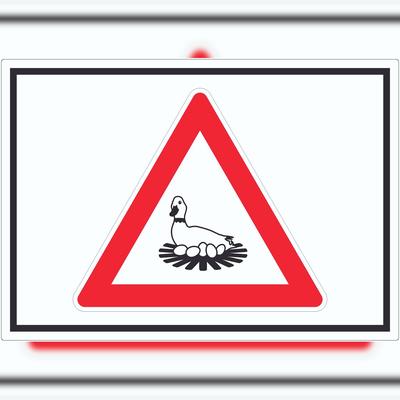 HB-Druck Achtung Brutzeit Aufkleber Symbol A6 (105x148mm)