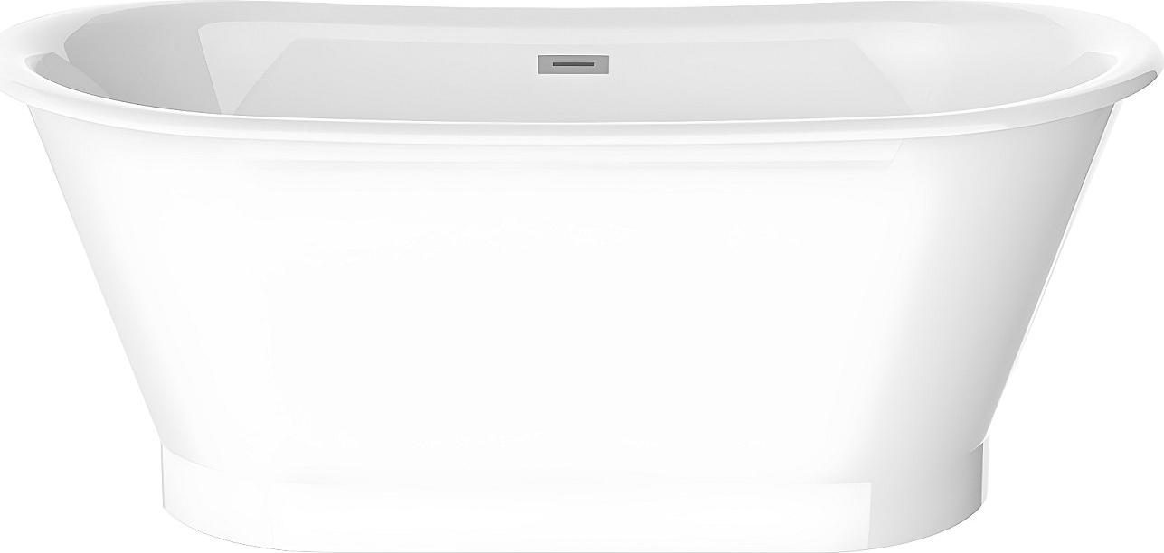 Freistehende ovale Badewanne Retro-Stil 150 x 74 x 63 cm Acryl Weiß 180 L PELMATO