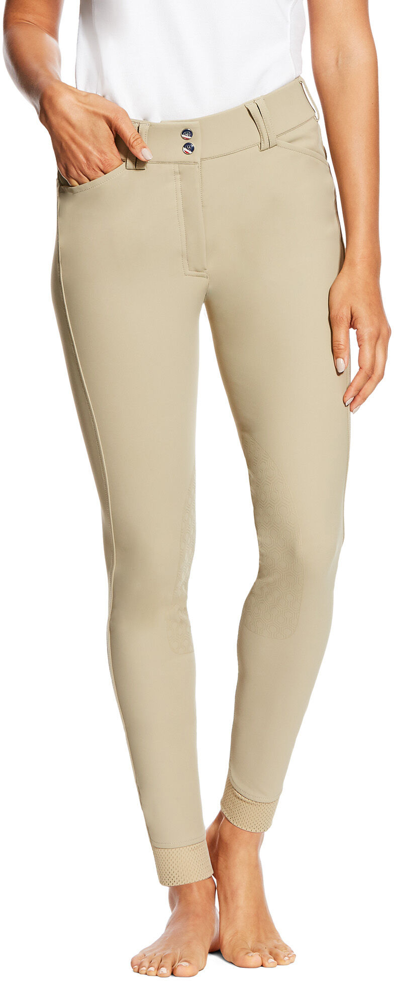 Women's Tri Factor EQ Grip Knee Patch Breech in Tan, Size: 26 Long by Ariat