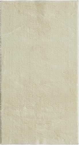 Andiamo Arezzo Vloerkleed Beige, Wasbaar, Faux Fur, 60 x 110 cm