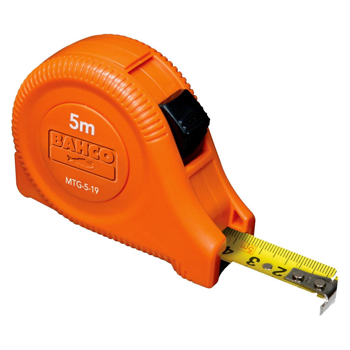 Bahco Massband kurz mit Verriegelungs-Knopf, metrisch 5 m (MTG-5-19)