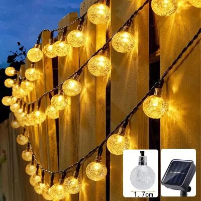 Uplifted Goods Solar Crystal Globe String Lights Outdoor warm White 50 Leds