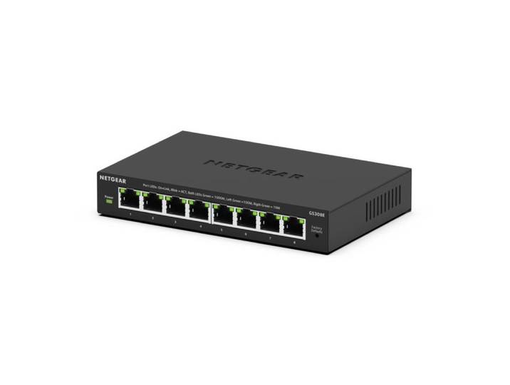 Netgear 8-port Gigabit Plus Switch (GS308Ev4) Switch Zwart