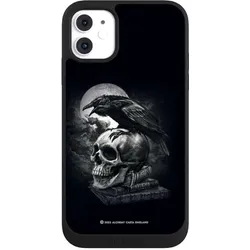 Nivocase Handyhülle für Apple iPhone 11 Hülle NIVOpure Case Schwarz Rabe Schädel Totenköpfe (Apple iPhone 11), Smartphone Hülle, Schwarz