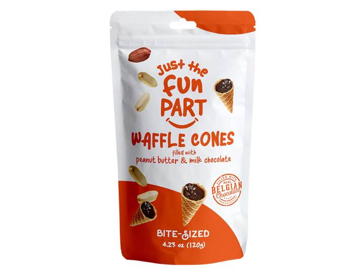 JUST THE FUN PART Cônes au beurre de cacahuète et chocolat au lait - 120 g