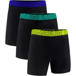 3er Pack UNDER ARMOUR Performance Tech Solid 6" Boxershorts Herren 322 - green citrine M