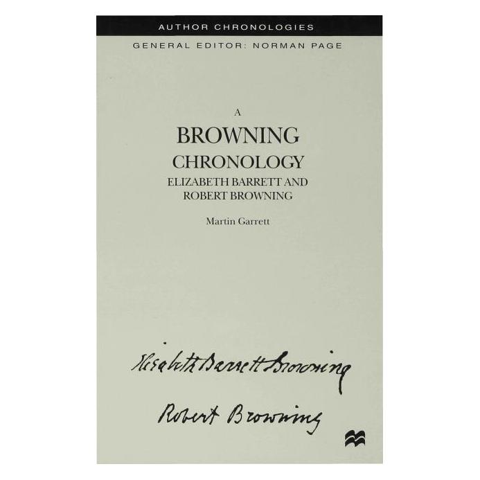 Springer A Browning Chronology (Englisch, Hardcover, M. Garrett) (7648703)
