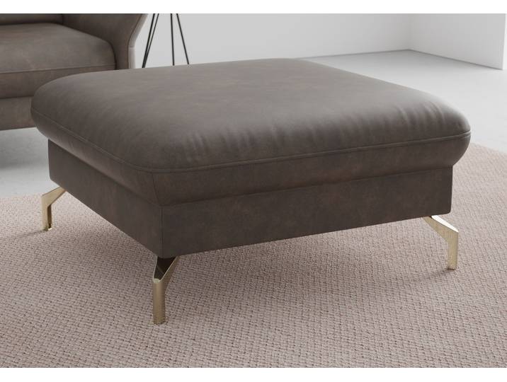 Hocker SIT & MORE Fashion , braun, B:89cm H:45cm T:89cm, Hocker, Hocker, inklusive Federkern, mit satinierten Nickelfüssen