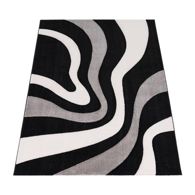 Teppich PACO HOME "Diamond 760", schwarz, B:120cm H:18mm L:170cm, Kunstfaser, Teppiche, Teppich, Kurzflor, 3D-Design, modernes Wellen Muster, Kundenliebling