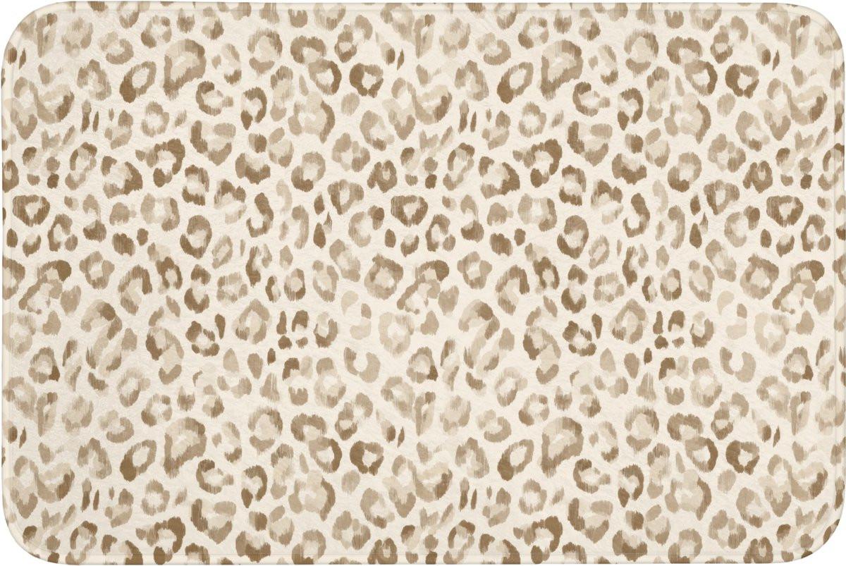 OnlyWow Badmat Luipaard Beige - Antislip - 90 x 60 cm