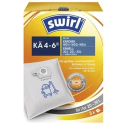 Swirl KÄ4-6 Staubbeutel, 3er Pack passend für Kärcher WD4, 6 und Einhell 20L, 25...