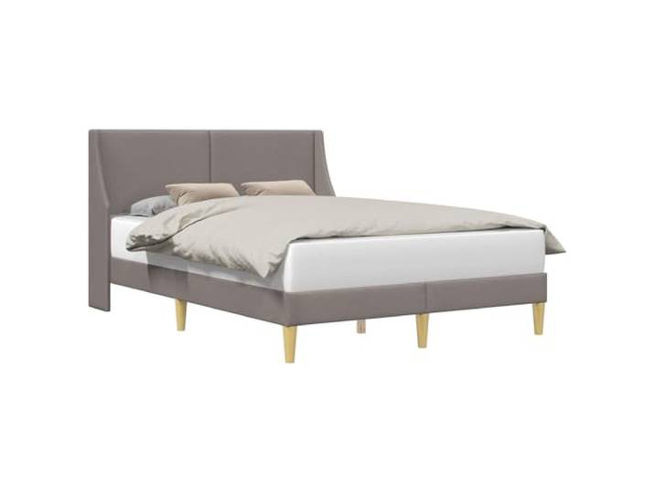 ZQQLVOO Bettrahmen Uni mit Kopfteil Verbindungsplatte Plywood frame,wall mounted headboard,curved slats,fabric pattern,plastic legs,space saving,simple assembly