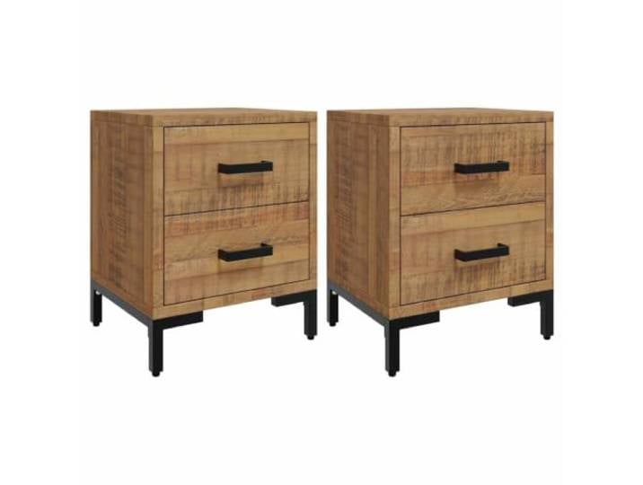 Heofavd Nachttisch 2er Set 36x30x45cm Massivholz Kiefer Beistelltisch