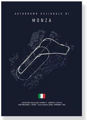 Uplift Treasures F1 Race Track Canvas Wall Art Poster 4 50x70cm Unframed