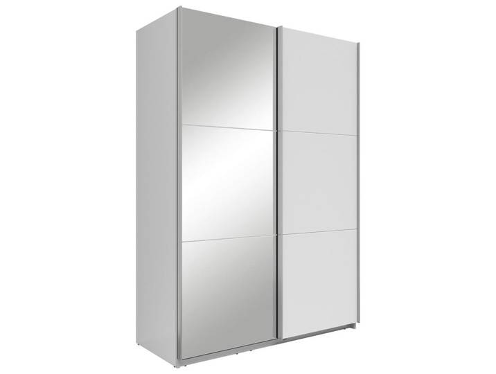 Boxxx Schwebetürenschrank, Weiß, Glas, 2 Fächer, 150x216x64 cm, Schlafzimmer, Kleiderschränke, Kleiderschränke mit Spiegel