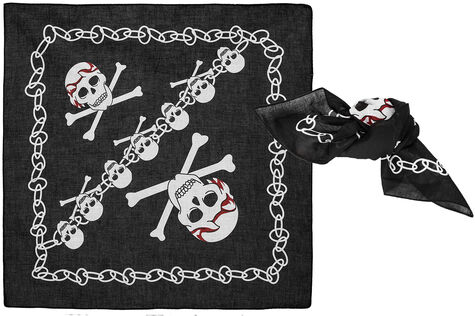 Bandana "Pirat", schwarz/weiß, 2 Stück