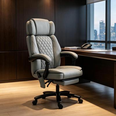 toswini Faux Leather High Back Massage Office Chair with Heat and Footrest