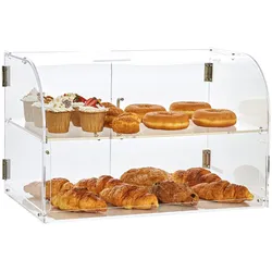 VEVOR 3-stöckige Gebäck-Vitrine, Kommerzielle Bäckerei-Vitrine 558 x 356 x 356 mm, Acryl-Vitrine mit mit stabilen Doppelscharnieren, Bäckerei Konditorei Vitrine für Donut-Bagels, Kuchen, Kekse usw.