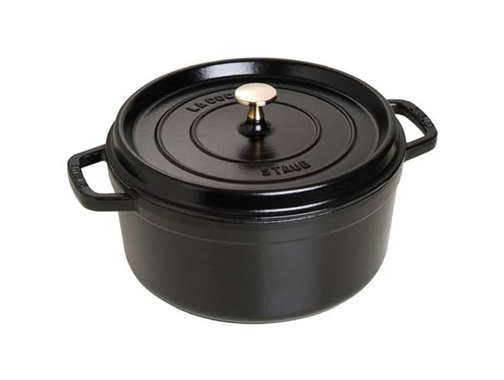 Staub 5 Quart Round Cocotte, Black by Staub