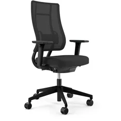 Viasit Newback NPR Drehstuhl Schwarz mit Punktsynchronmechanik frei konfigurierbar