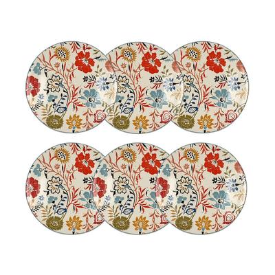 Novastyl - Set aus 6 Desserttellern Jaipur 20 cm aus Steingut