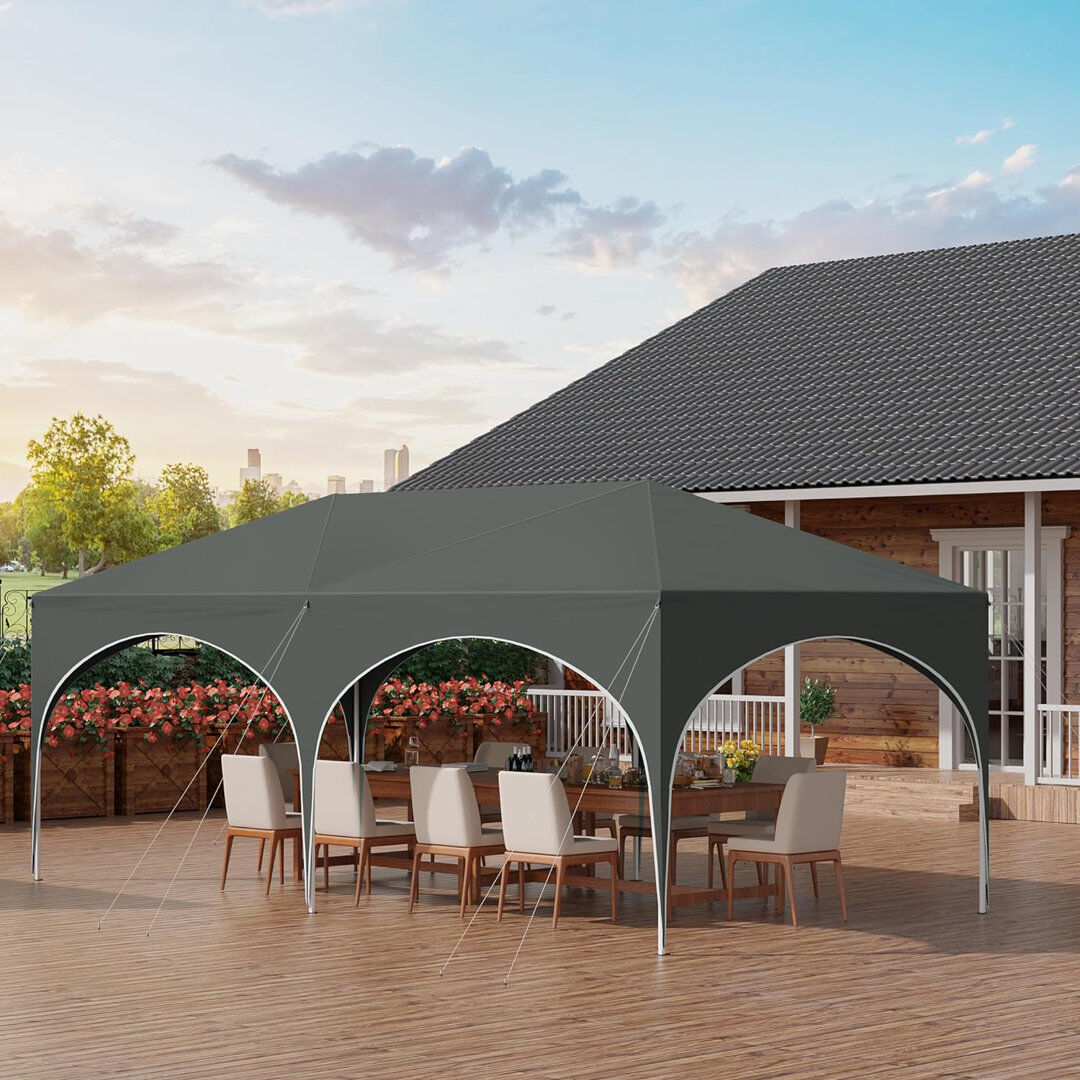 Dakota Fields Pop-Up Gazebo, Gazebo With Sides 3M X 6M, Folding Event Shelter For Outdoor, Garden, Camping, Height Adjustable, Waterproof, Uv-Protection, With Carry Grey