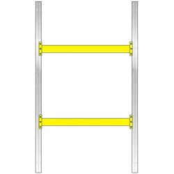 Palettenregal, mit 2 Paar Tragbalken, Fachlast 3100 kg/Tragbalkenpaar, HxBxT 3500 x 2025 x 1100 mm, glanzverzinkt/kunststoffbeschichtet