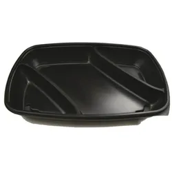 150x Menüschale, PP, schwarz, dreigeteilt, 175/600/200ml