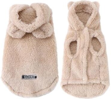 Uplifted Finds "Ultra Soft ""Arctic Plush"" Pet Fleece Hoodie beige s"