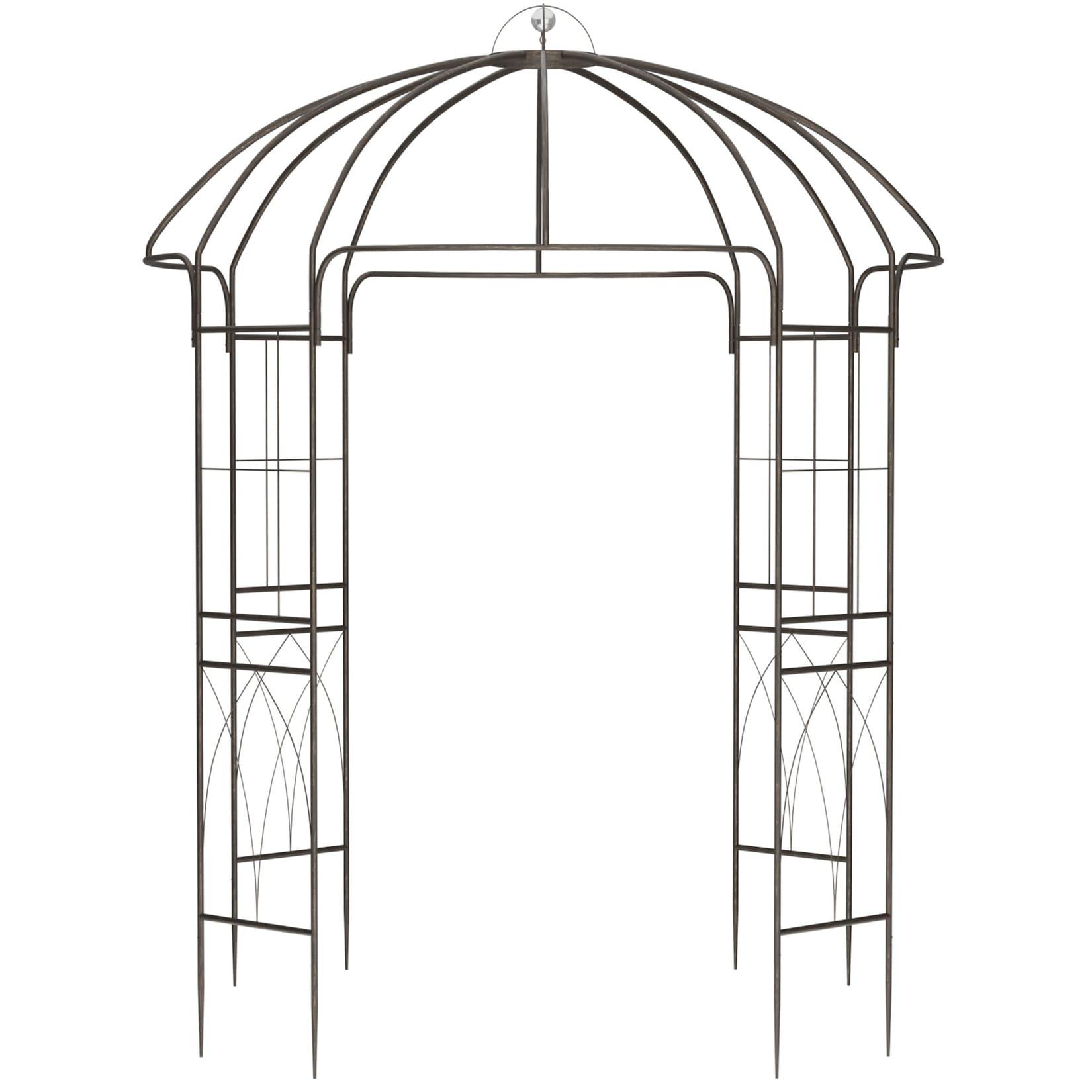 CLP Gartenpavillon aus Metall Keira, pulverbeschichteter Rosenbogen mit Rankhilfe für Kletterpflanzen, Ø 200 x 270 cm, für Garten und Terrasse