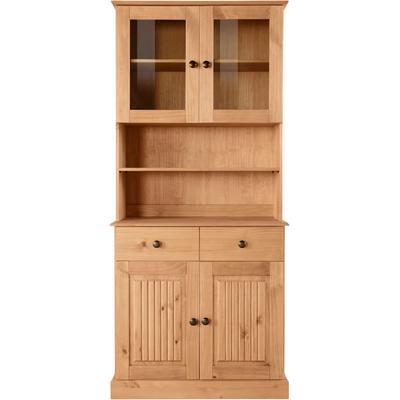 Buffet OTTO HOME "Liotta", beige (natur gebeizt, gewachst), B:80cm H:180cm T:34cm, Massivholz, Schränke, Buffet, mit 1 Schubkasten u. 3 verstellbare Einlegeböden, massives Kiefernholz