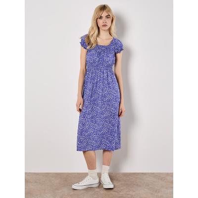 Druckkleid APRICOT "Midikleid", Damen, Gr. M (38), N-Gr, Flügelärmel, gewebt, lila, gewebt, Obermaterial: 100% Viskose CV., Kleider Druckkleid, Elastischer Bund