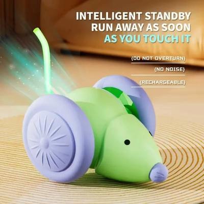 Uplift Picks Interactive Cat Toy Electric Mouse Automatic Smart Teaser Toy green
