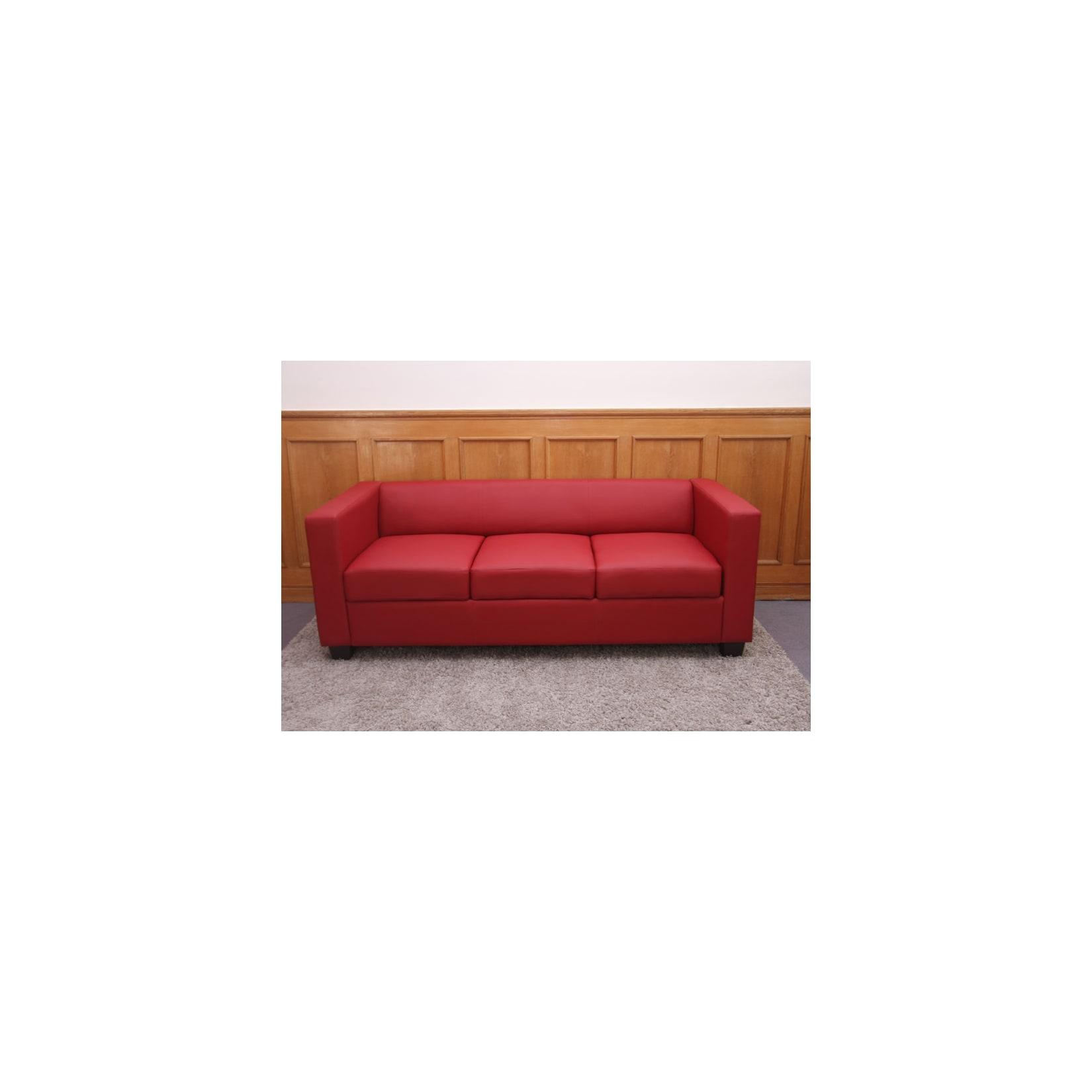 3er Sofa Lille ~ Leder, rot