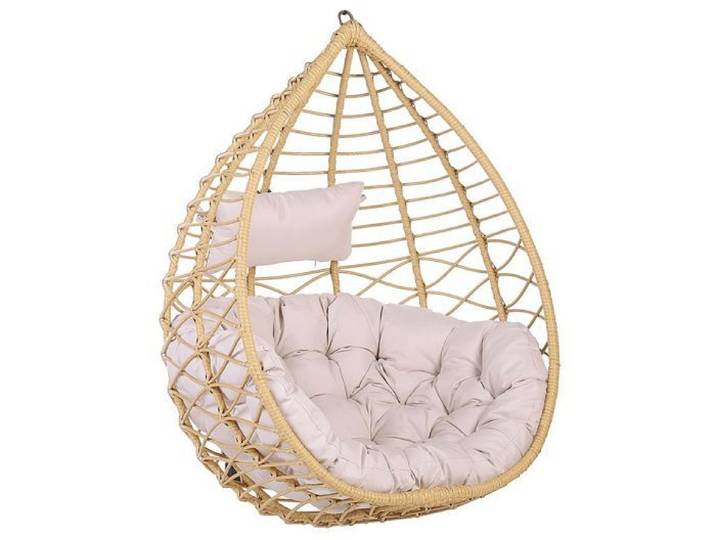 Beliani - Fauteuil suspendu en rotin beige ARSITA