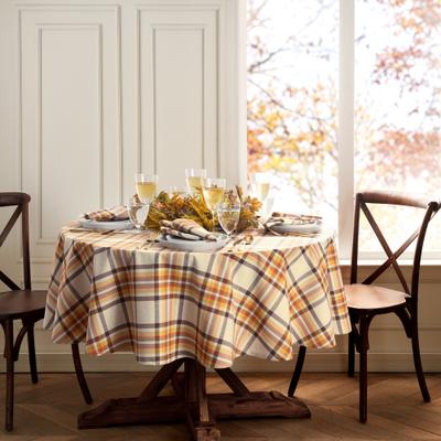 Threadmade Russet Harvest Woven Plaid Tablecloth