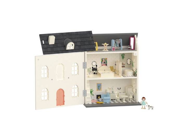 Classic World Puppenhaus Classic World - Puppenhaus Vintage - 35,5x21,5x44,5cm - ab 3 Jahre
