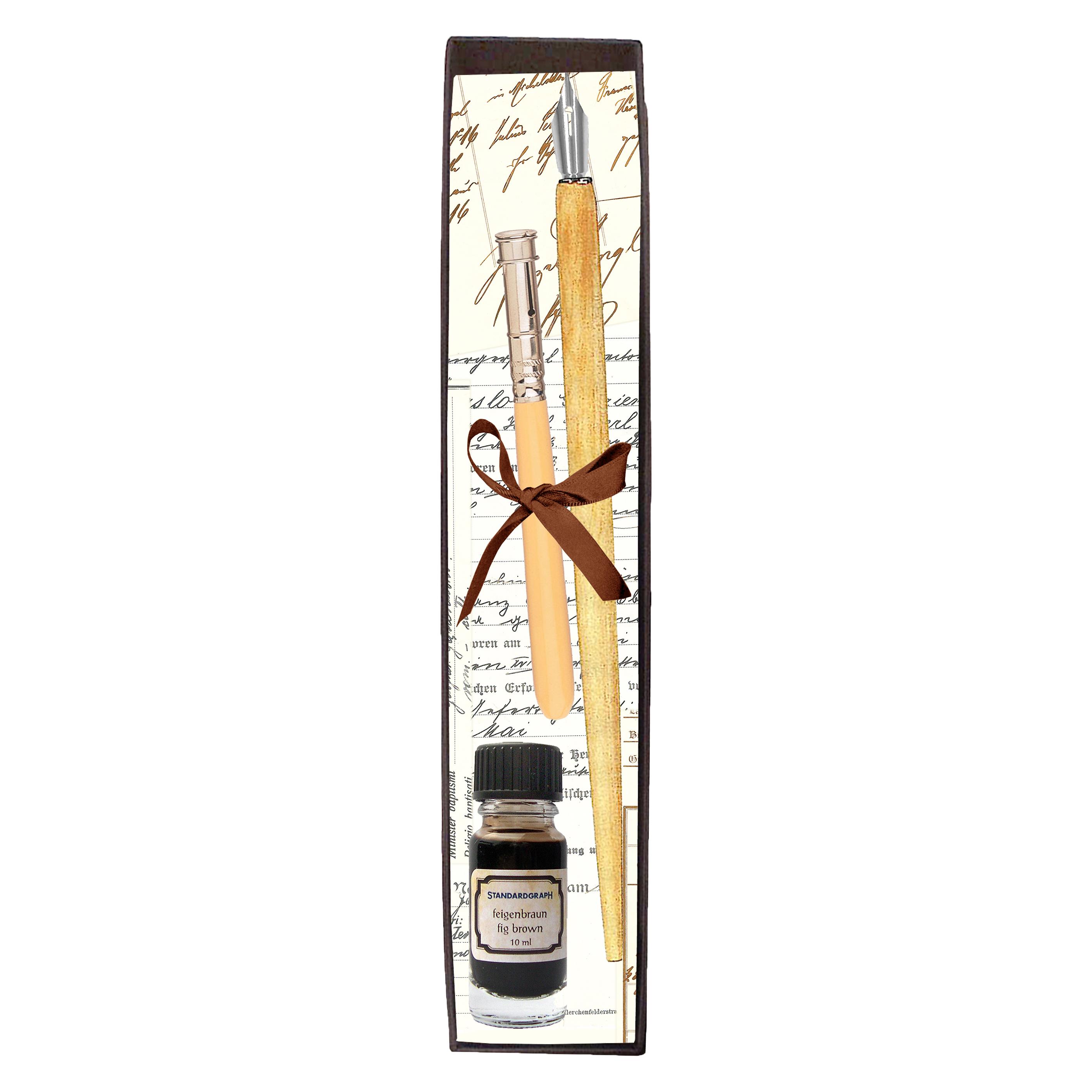 Standardgraph Kalligraphie-Set Combi Nat,Braun Federhalter+Verlängerer+Tinte10ml (1x) (ST-1201-08-SG)