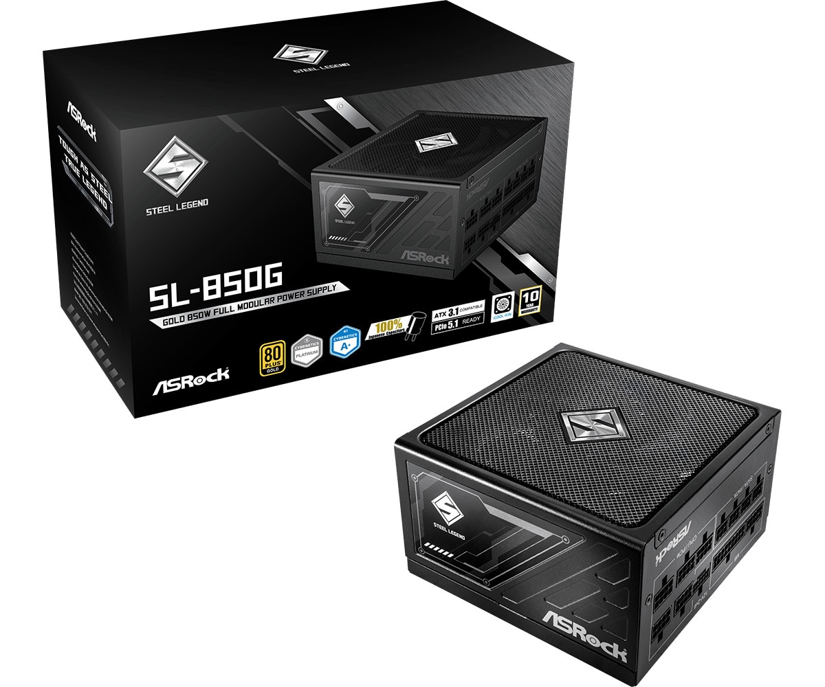 ASRock Steel Legend 850W Gold Gaming Netzteil modular ATX 3.1 PCIe 5.1