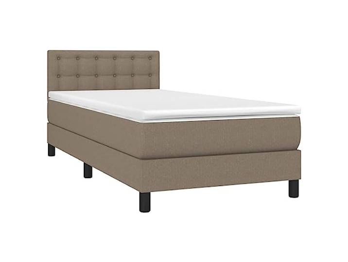 vidaXL Boxspringbett mit Matratze Taupe 90x200 cm Stoff